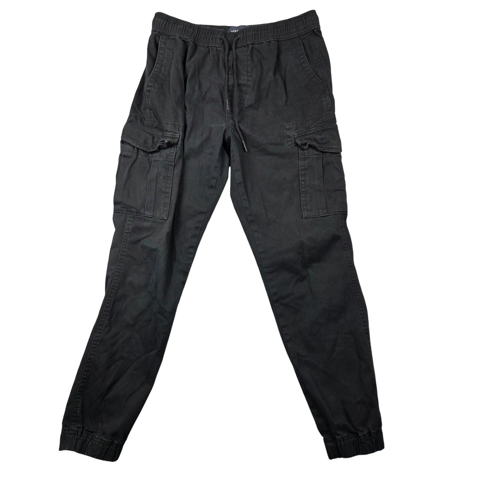 Aeropostale Cargo Joggers Mens Small Black Excellent Drawstring Cotton Twill